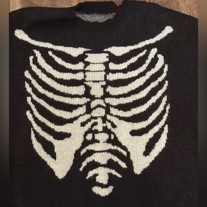Black Skeleton Crewneck Sweater Womens size small